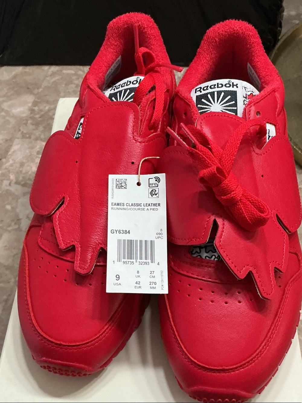 Reebok Red Classic Leather Sneakers
